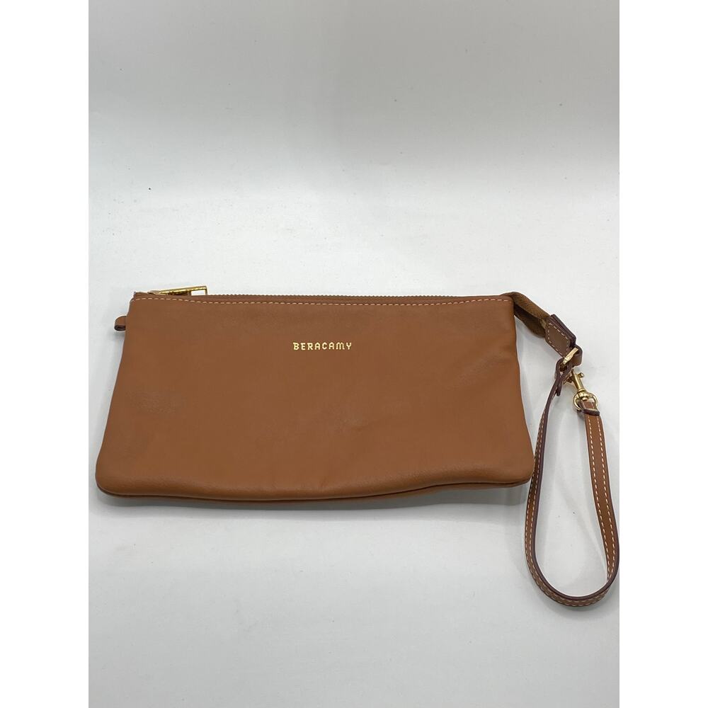 BERACAMY Women's Brown Leather Square Wrist Wallet